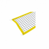 сетка для пляжного волейбола, ?=3,1мм, черная, обшита тентом желтого цвета с 4-х сторон, с тросом м3