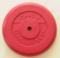 диск обрезиненный titan 51 мм 25 кг. красный 
