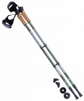 палки для скандинавской ходьбы berger rainbow, 77-135 см, 2-секционные, чёрный/ярко-зелёный