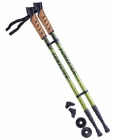 палки для скандинавской ходьбы berger forester, 67-135 см, 3-секционные, болотный/жёлтый