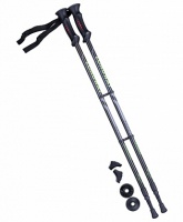 палки для скандинавской ходьбы berger longway, 77-135 см, 2-секционные, чёрный/ярко-зелёный