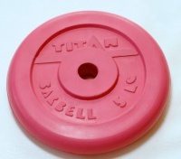 диск обрезиненный с втулкой titan arsenal 31 мм 5 кг. красный 