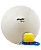 мяч гимнастический gb-102 с насосом 65 см, антивзрыв, белый